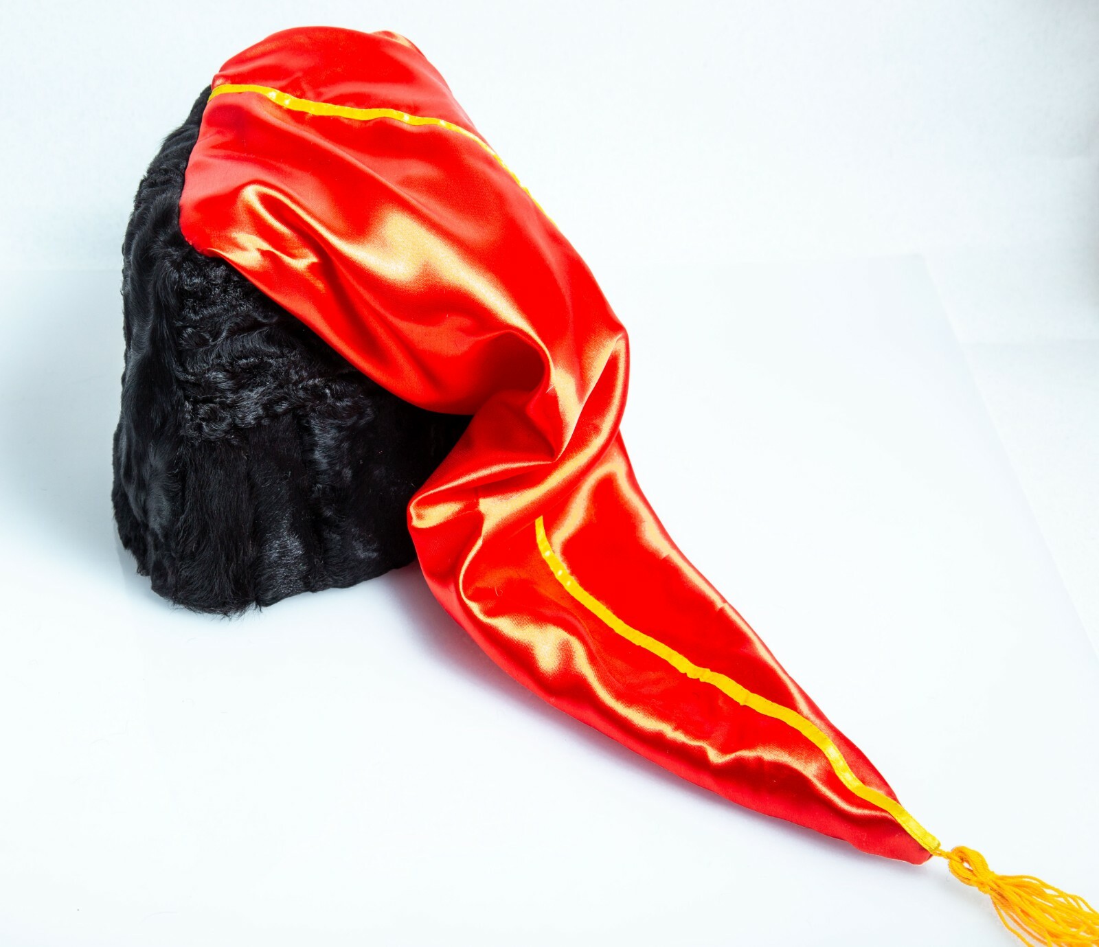 PAPAKHA Bashlyk Red Military Sheepskin FUR Hat Kubanka Cossack Copy size XXL PAPAKHA Bashlyk Red Military Sheepskin FUR Hat Kubanka Cossack Copy size XXL