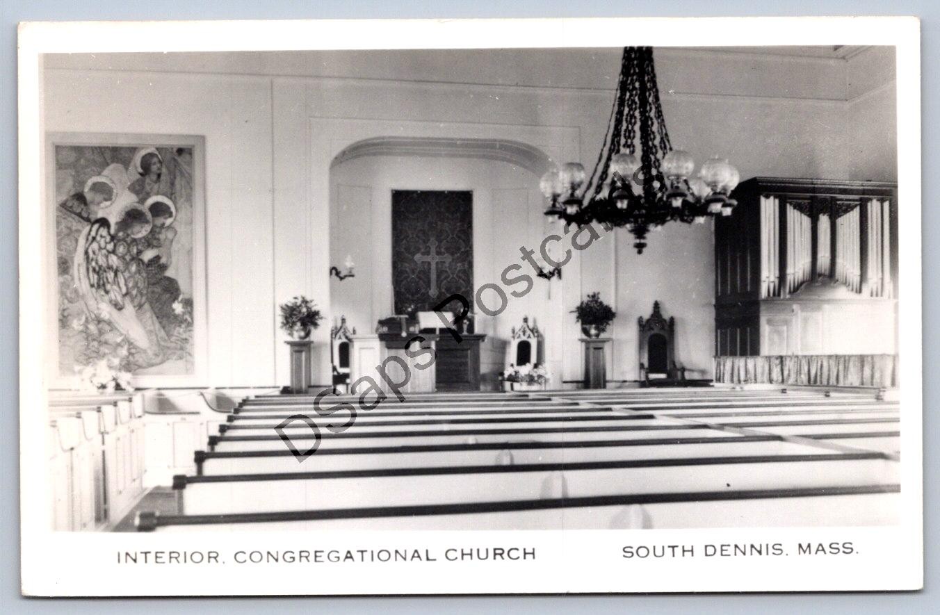 K67/ South Dennis Massachusetts RPPC Postcard c50s Congregational Church 414 K67/ South Dennis Massachusetts RPPC Postcard c50s Congregational Church 414