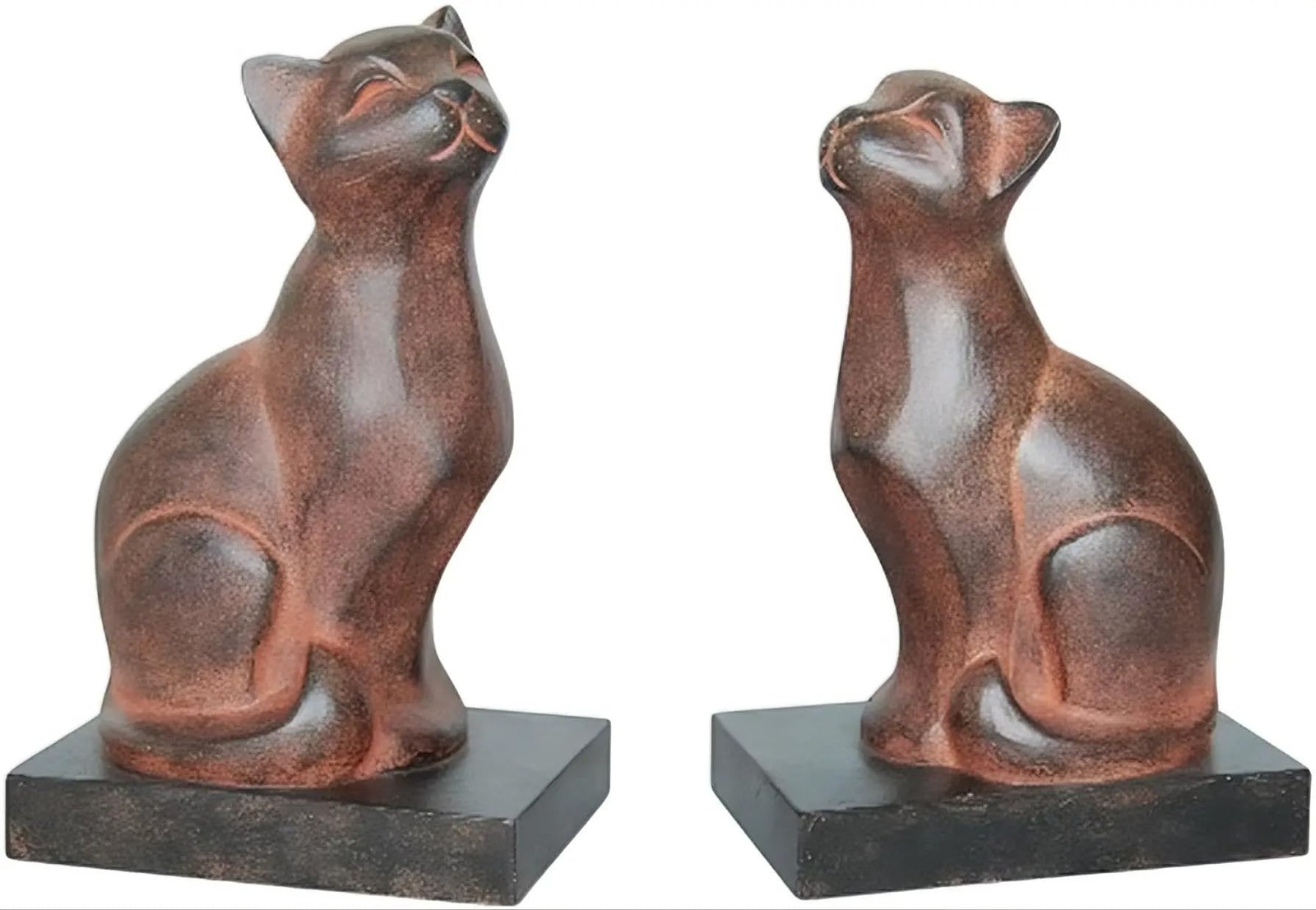 Comfy Hour Cat Bookends Resin Vintage Farmhouse Bronze Library Decor