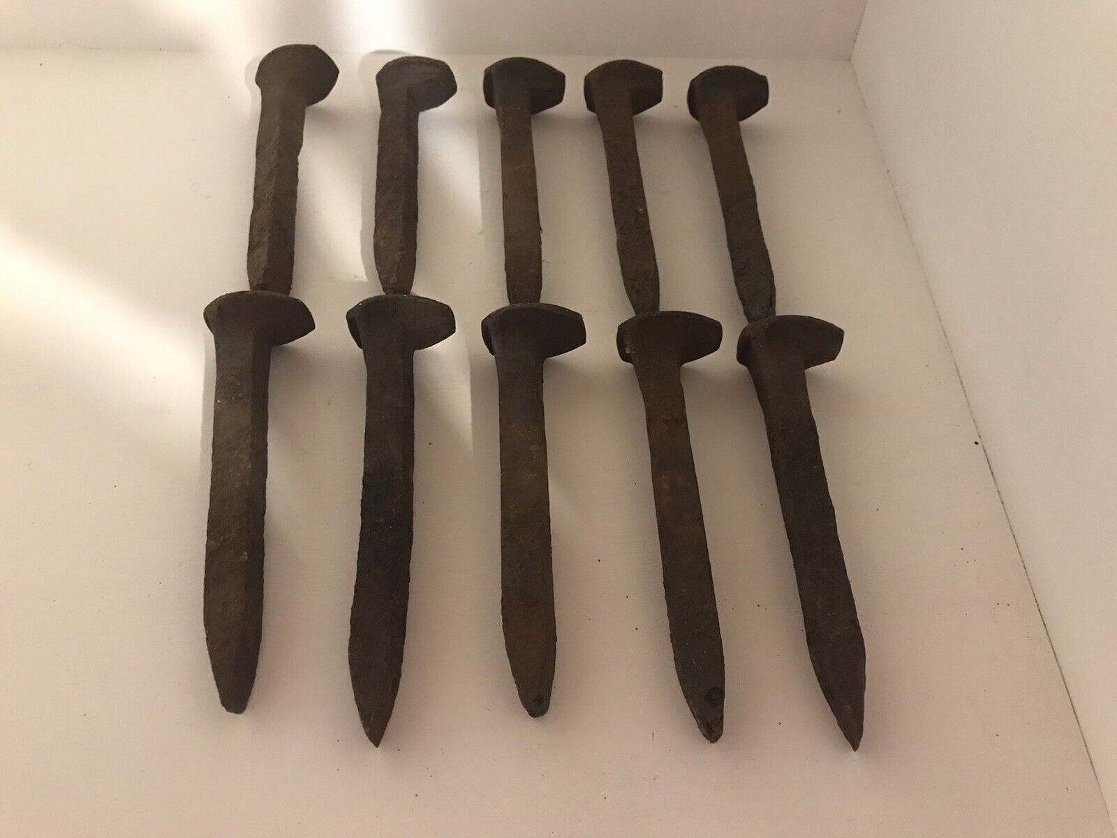 10 Vintage Railroad Spike Carbon Steel Blacksmith Knife Forge