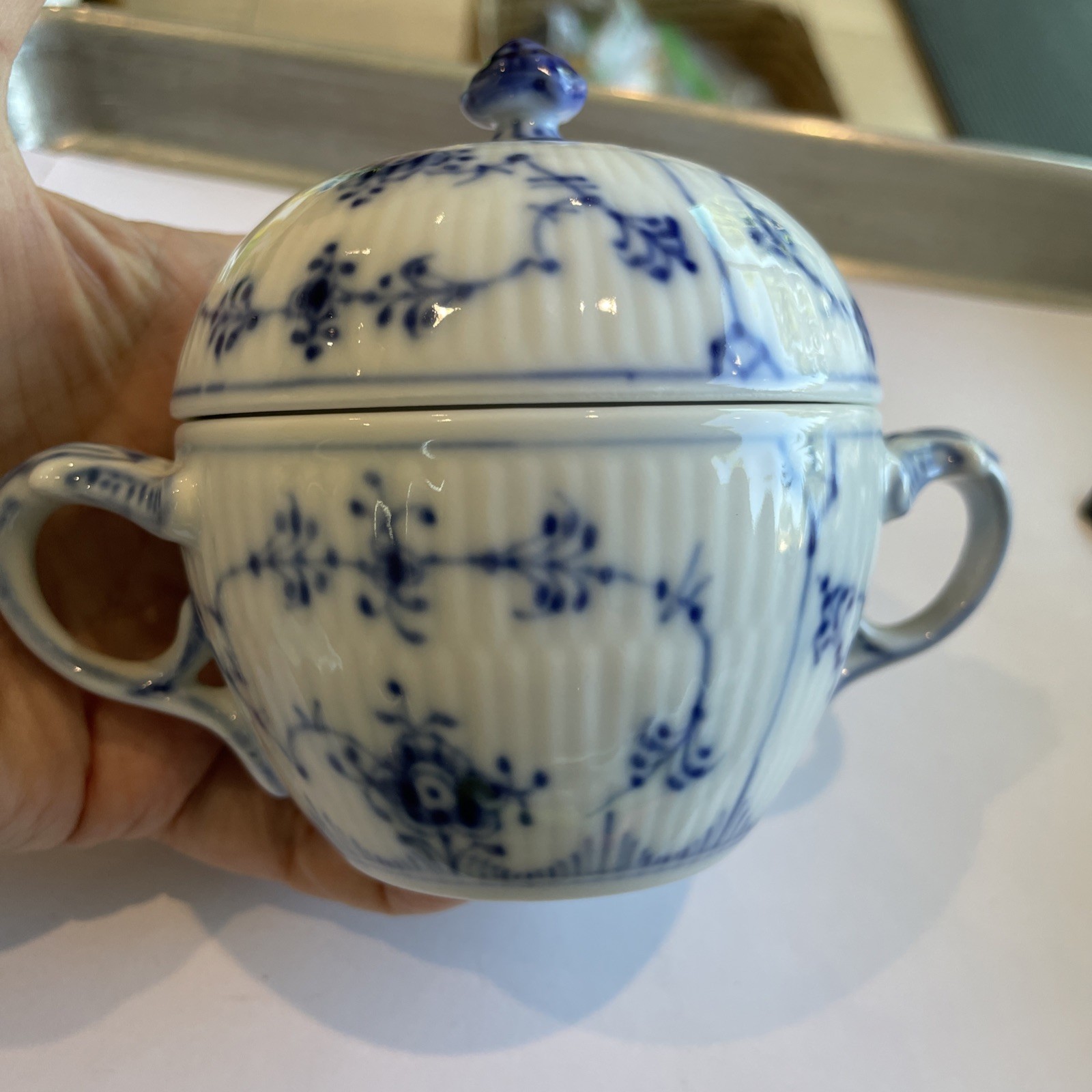 Vintage 1949 Royal Copenhagen Blue Fluted Covered Sugar 