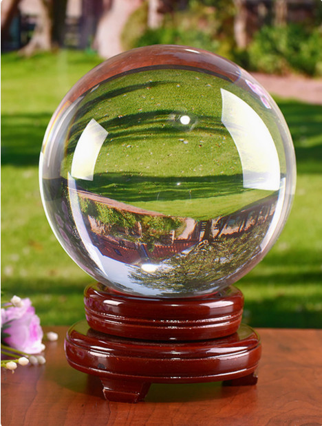 1pc Clear Crystal Ball Meditation Glass Sphere healing divination decor+Stand