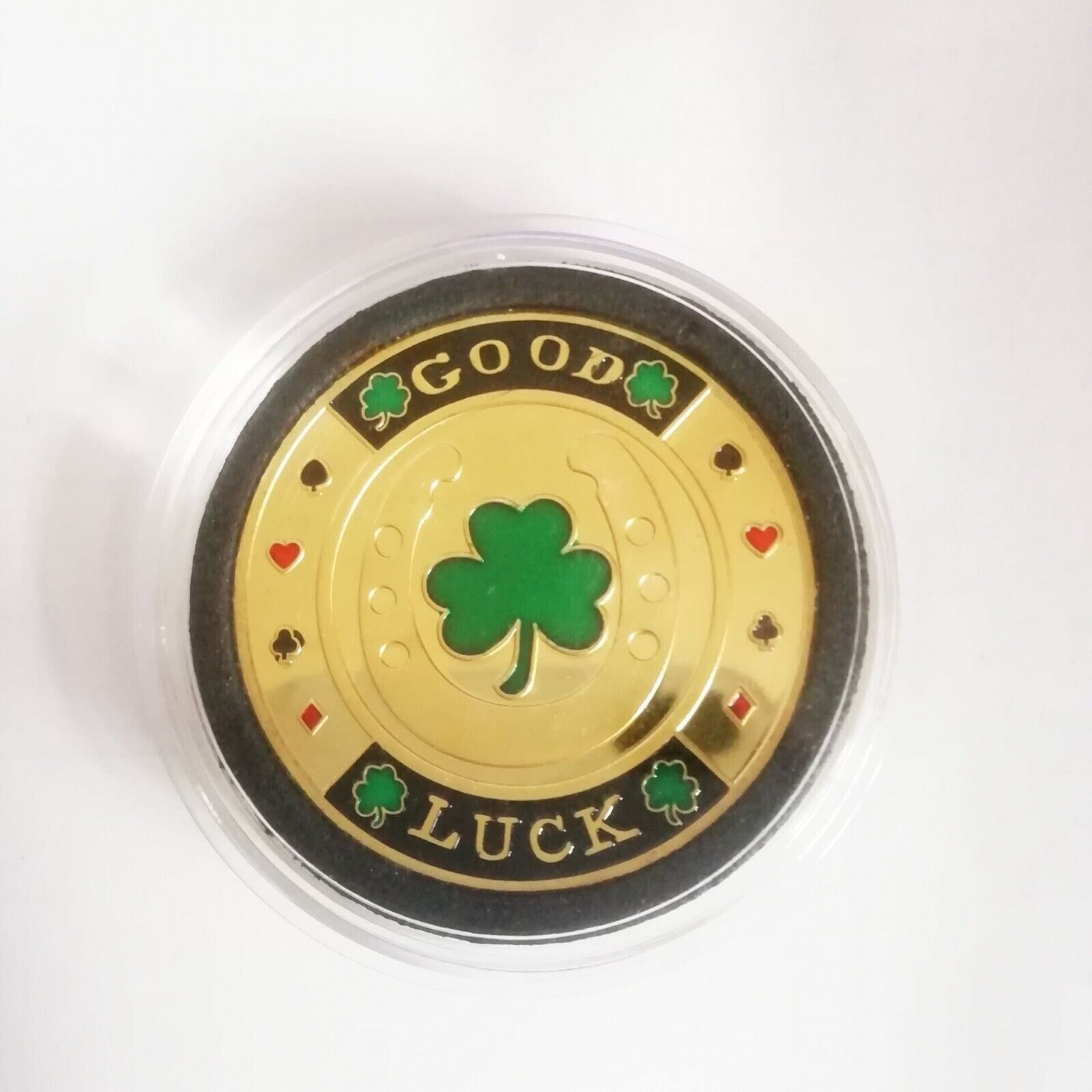 New Golden Good Luck  Casino Poker Card Guard Cover Protector
