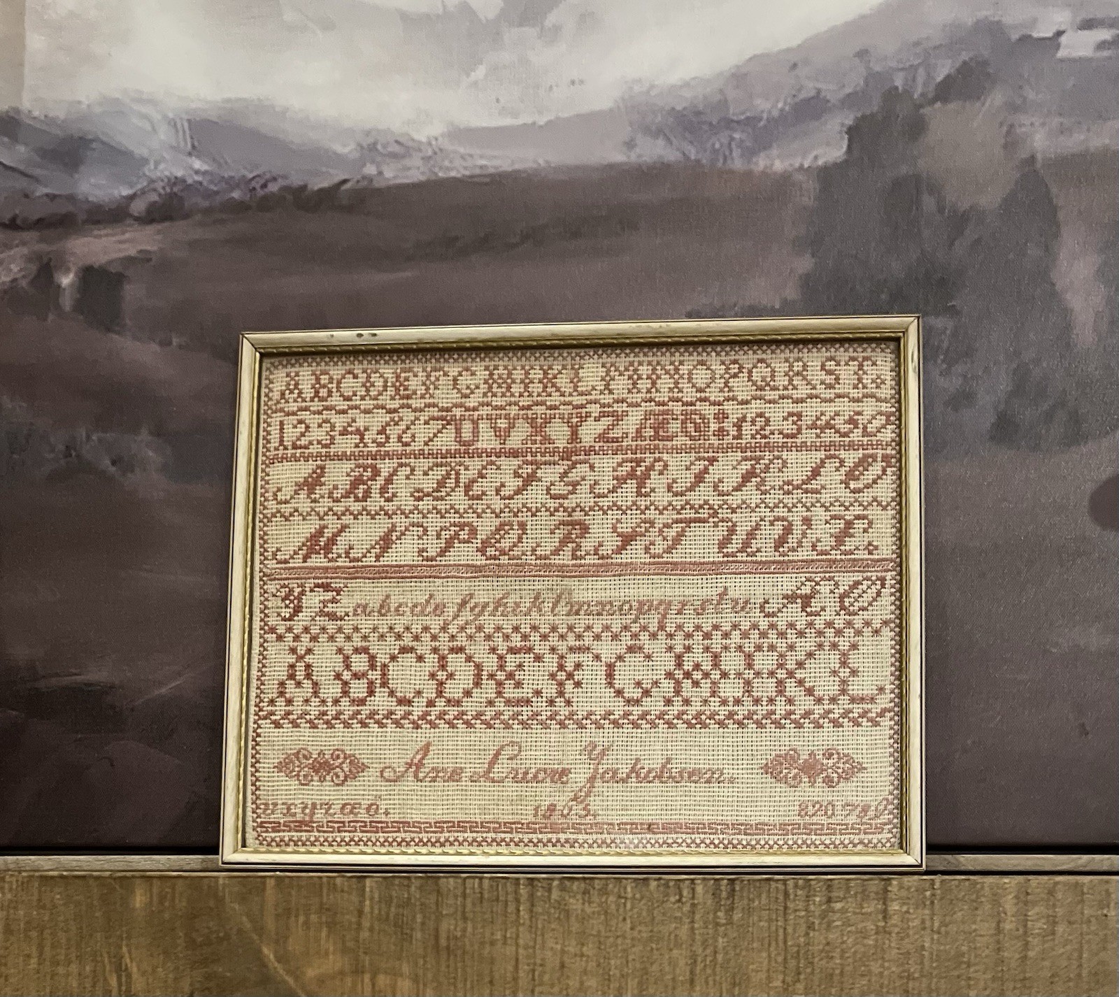 Antique Scandinavian Sampler 1863, Danish Alphabet Cross Stitch, Signed Jakobsen Antique Scandinavian Sampler 1863, Danish Alphabet Cross Stitch, Signed Jakobsen