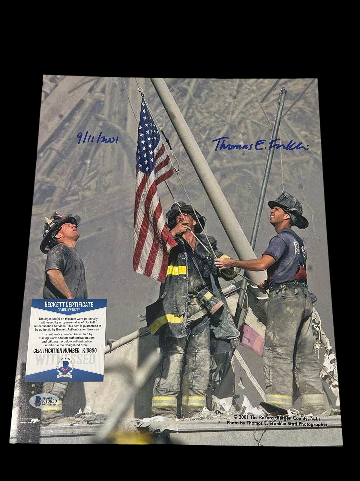 Thomas E Franklin 9/11 Ground Zero Photographer Signed Autograph 11x14 Photo BAS Thomas E Franklin 9/11 Ground Zero Photographer Signed Autograph 11x14 Photo BAS