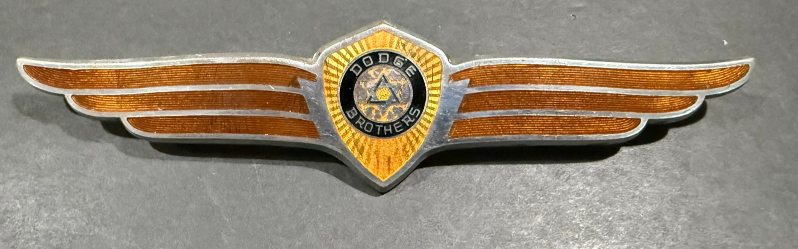 Vintage 1936 Dodge Brothers Winged Radiator Enamel Badge....EX/NM Vintage 1936 Dodge Brothers Winged Radiator Enamel Badge....EX/NM