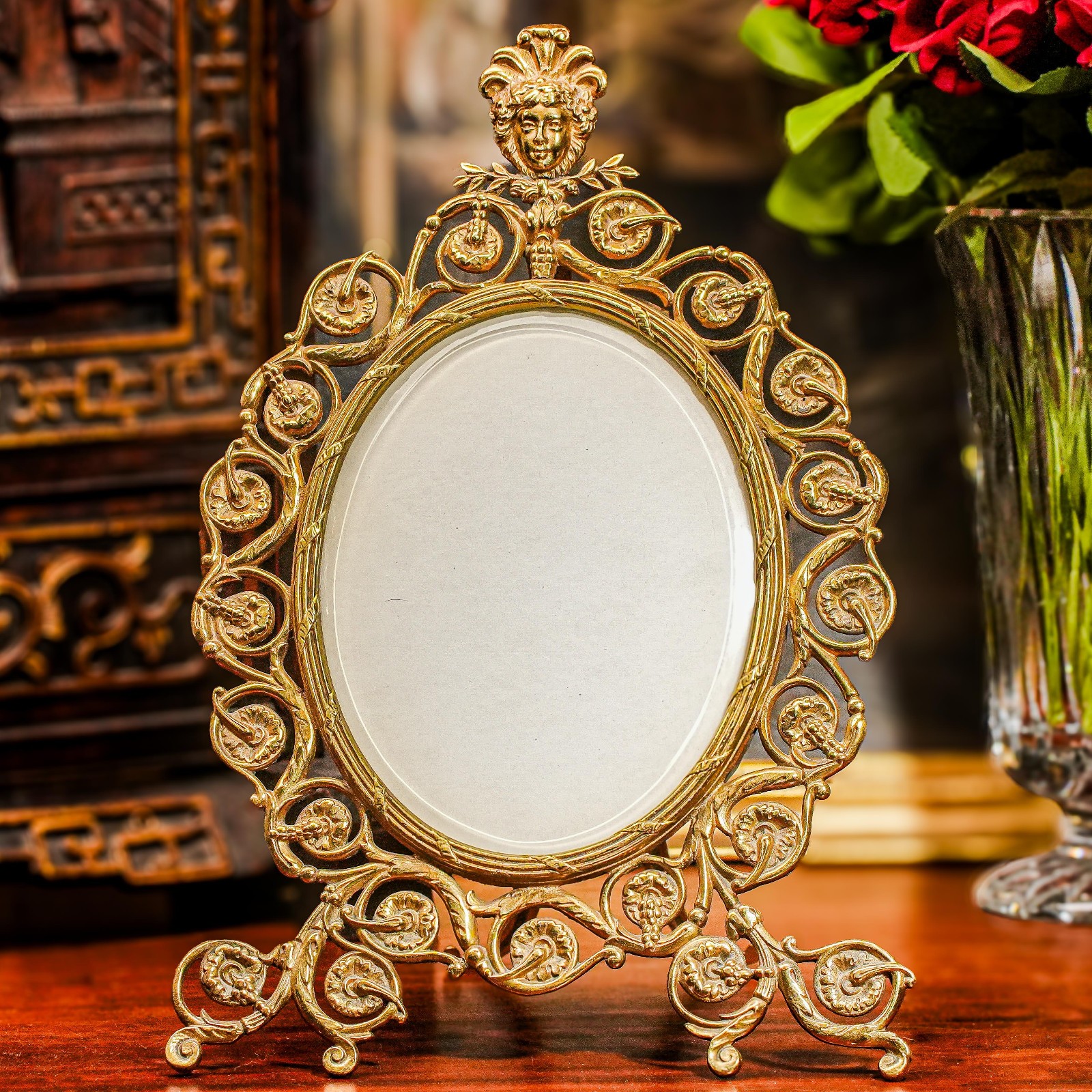 Fantastic Art Nouveau Ornate Solid Brass Large Antique Photo Picture Frame Fantastic Art Nouveau Ornate Solid Brass Large Antique Photo Picture Frame