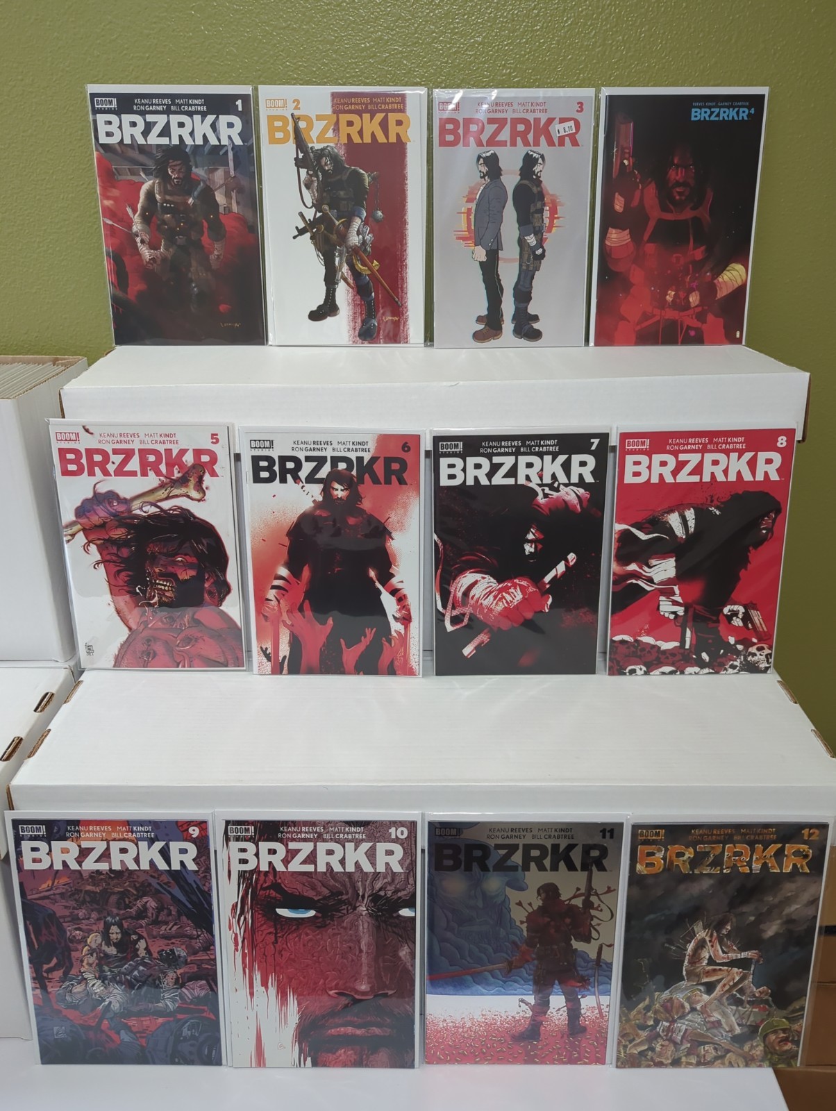 BRZRKR #1-12 BOOM 2021 Main/Variant Cover Lot VF/NM Keanu Reeves Complete Set BRZRKR #1-12 BOOM 2021 Main/Variant Cover Lot VF/NM Keanu Reeves Complete Set