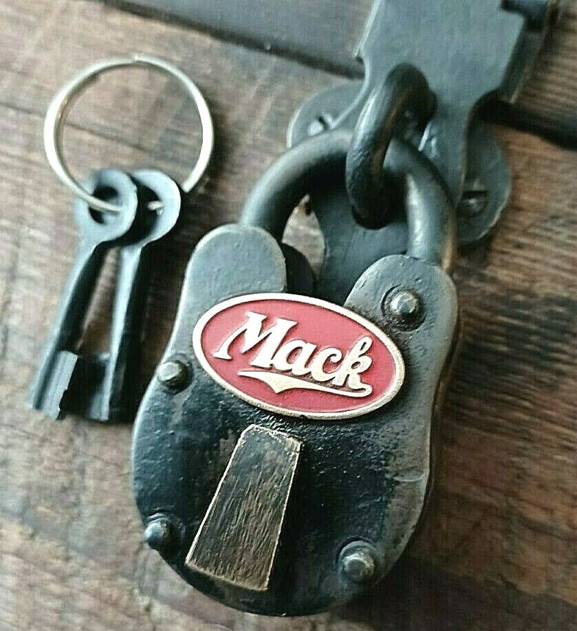 Mack truck trucking semi antique lock old style 