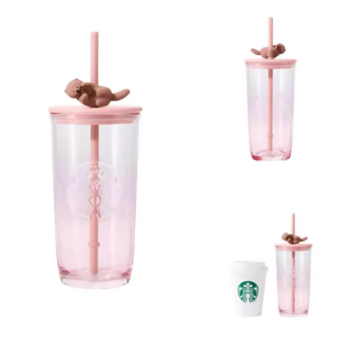 New 2025 Starbucks Valentine's Day otter Love Glass Tumbler 500ml