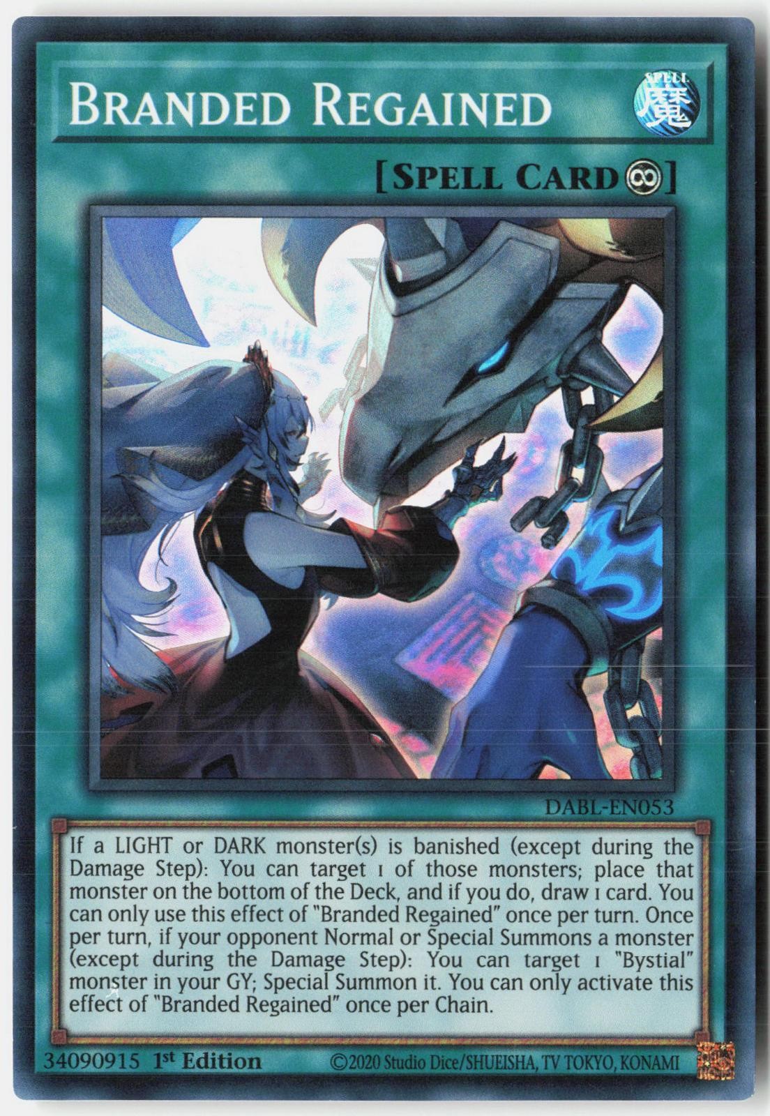 Branded Regained DABL-EN053 Super Rare Darkwing Blast Yu-Gi-Oh 1st Edition NM