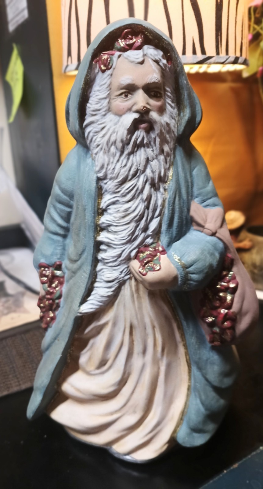 Vintage 1991 Old world Santa hand painted ceramic
