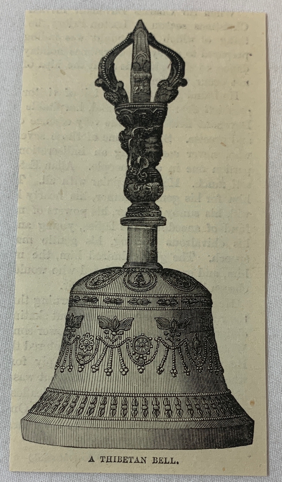 1876 magazine engraving~ A THIBETAN BELL ~ Tibetan Bell 1876 magazine engraving~ A THIBETAN BELL ~ Tibetan Bell