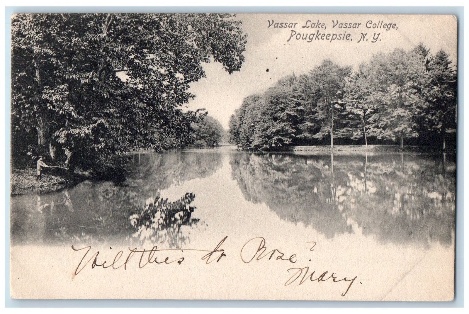 1904 Vassar Lake Vassar College Poughkeepsie New York NY Posted Postcard