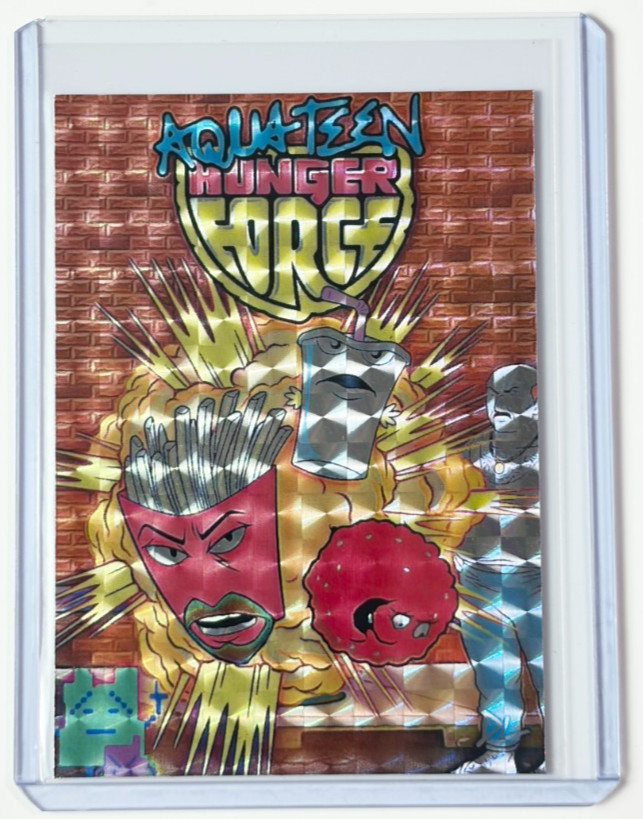 Aqua Teen Hunger Force Limited Artist Signed "Adult Swim" Refractor Card 1/1 Aqua Teen Hunger Force Limited Artist Signed "Adult Swim" Refractor Card 1/1
