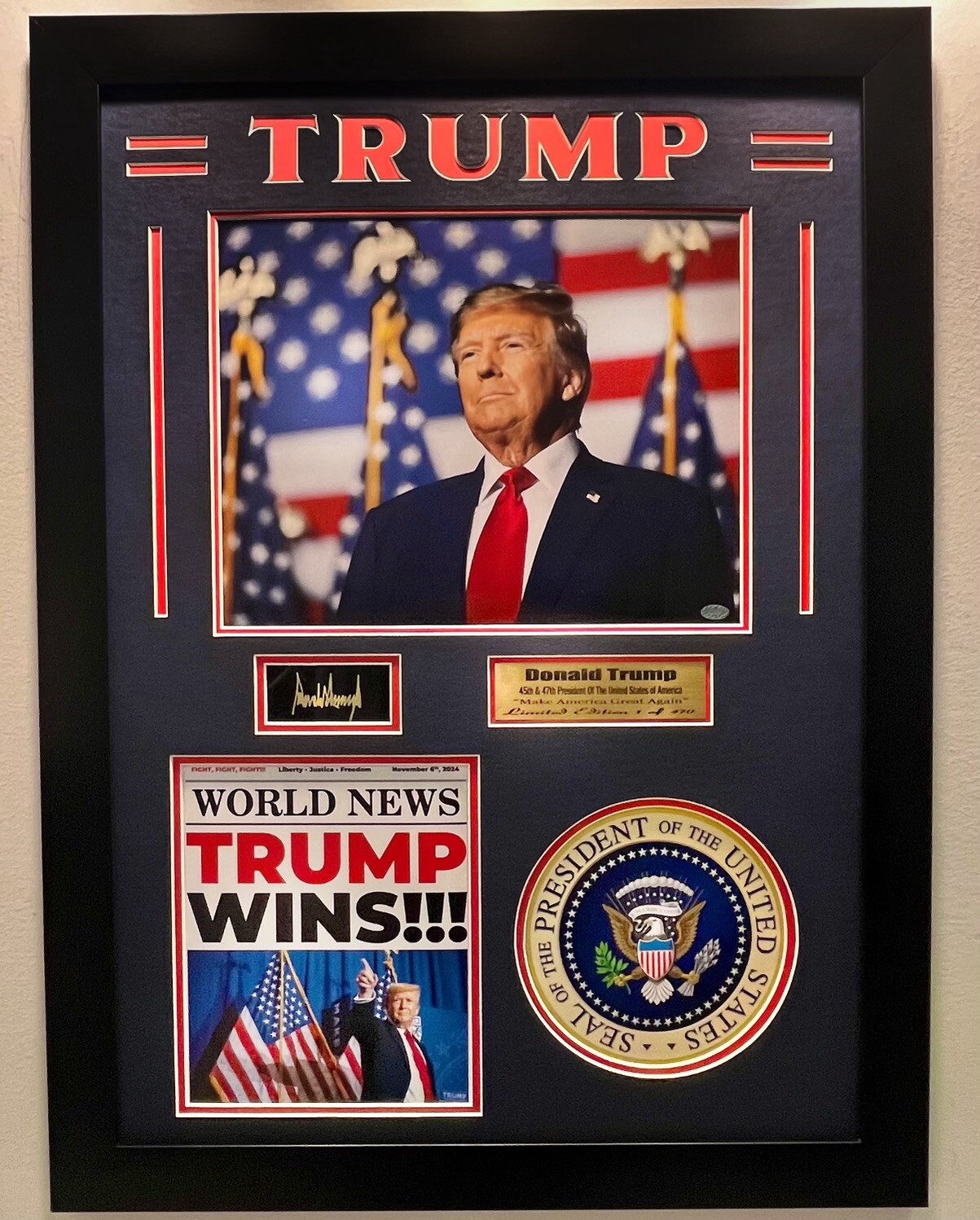Donald J. Trump 45th and 47th President Limited Edition Of 470. Donald J. Trump 45th and 47th President Limited Edition Of 470.
