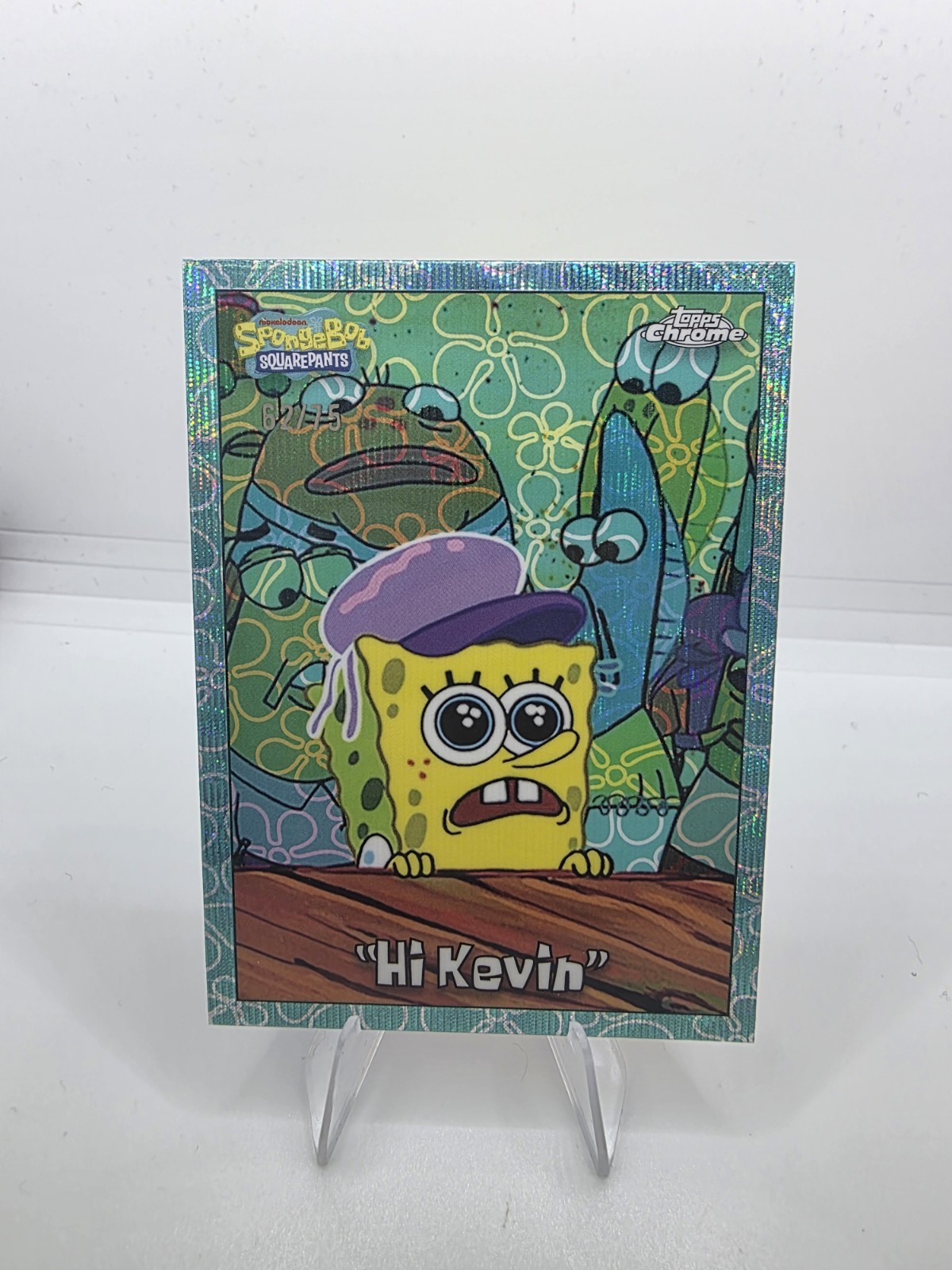 Topps 2025 Chrome SpongeBob SquarePants Hi Kevin #81 FlowerCloud Parallel 62/75 Topps 2025 Chrome SpongeBob SquarePants Hi Kevin #81 FlowerCloud Parallel 62/75