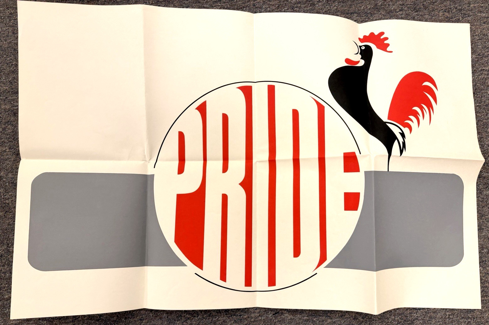 1969 Coca Cola Pride Rooster Bottling Plant Employee Poster Original 31 x 22