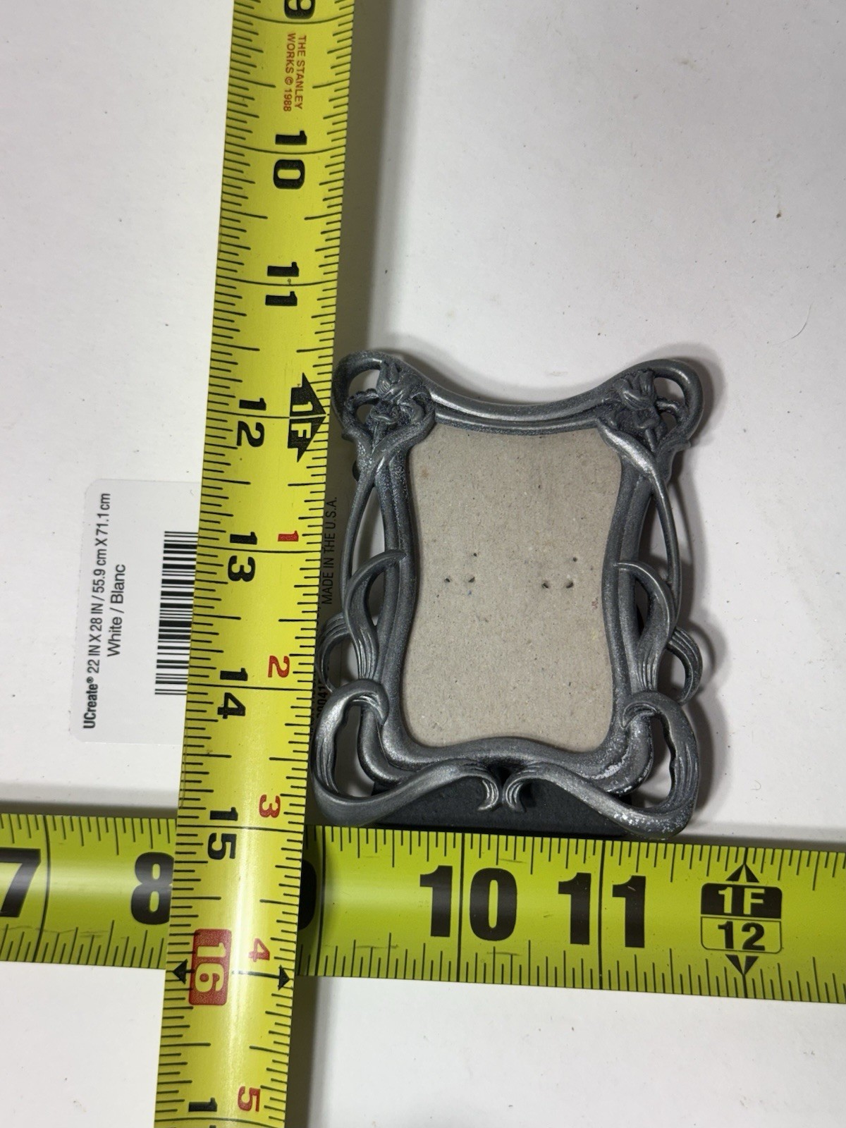 Vintage Connoisseur Art Nouveau Pewter Mini Picture Frame Small Tabletop Display Vintage Connoisseur Art Nouveau Pewter Mini Picture Frame Small Tabletop Display