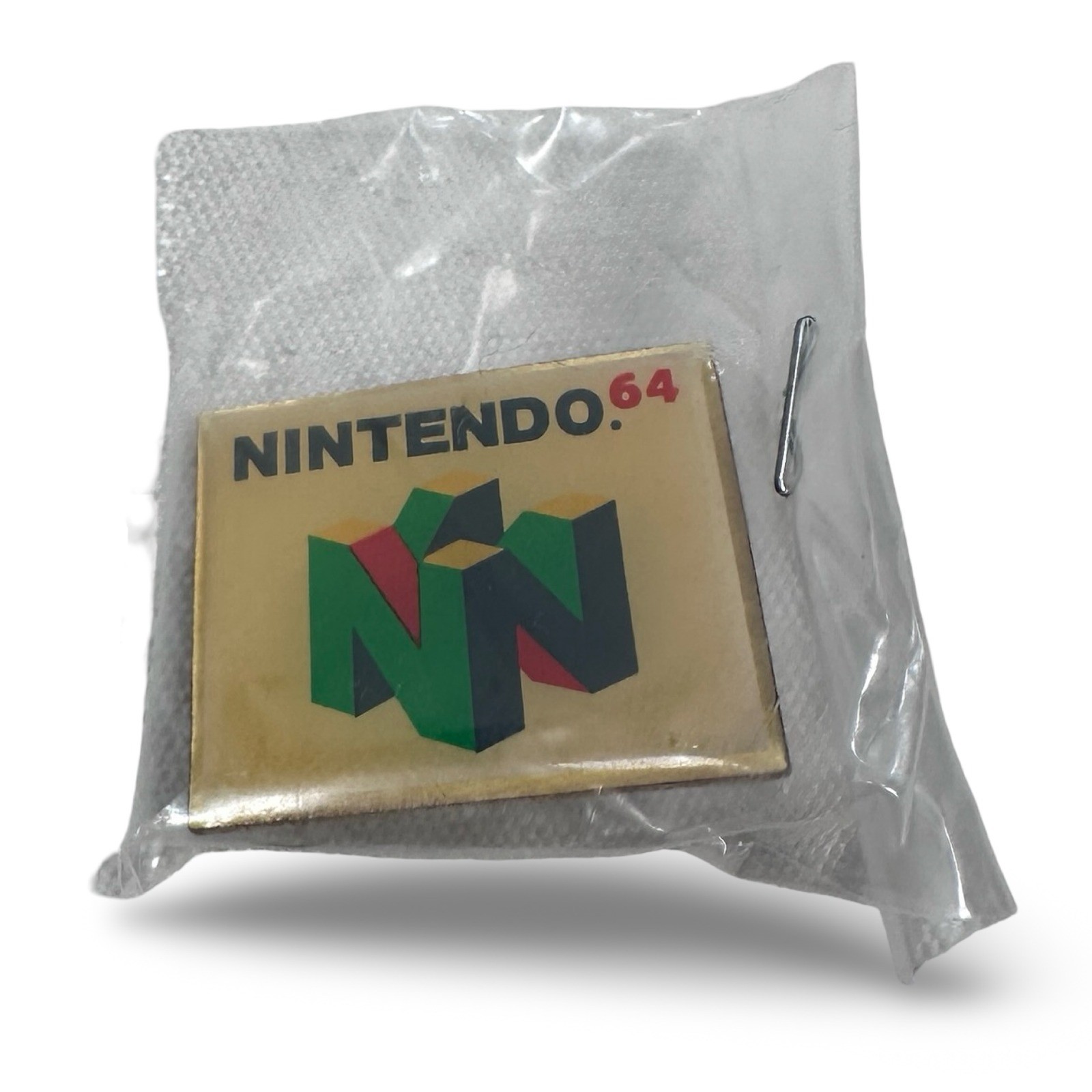Vintage Nintendo 64 N64 Logo Gold Tone Lapel Pin New Sealed Retro Gaming 1990s Vintage Nintendo 64 N64 Logo Gold Tone Lapel Pin New Sealed Retro Gaming 1990s