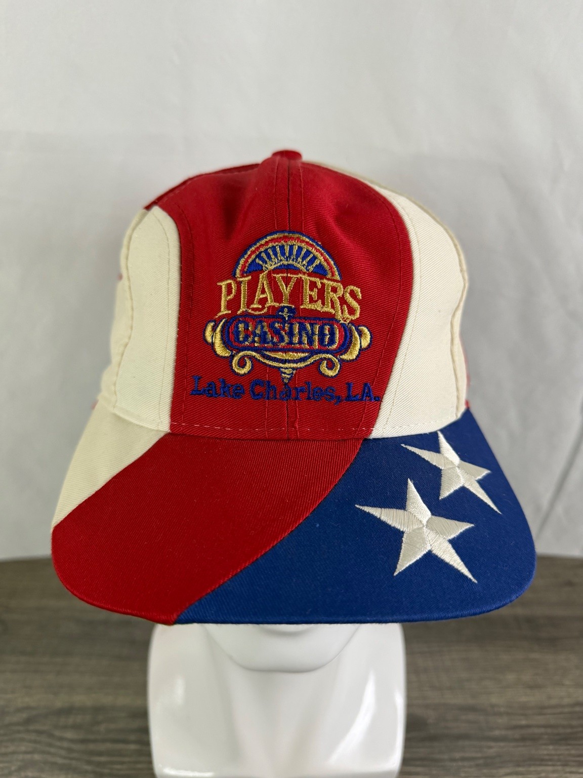 Vintage Players Casino Lake Charles LA Baseball Cap Hat Red White Blue Stars Vintage Players Casino Lake Charles LA Baseball Cap Hat Red White Blue Stars