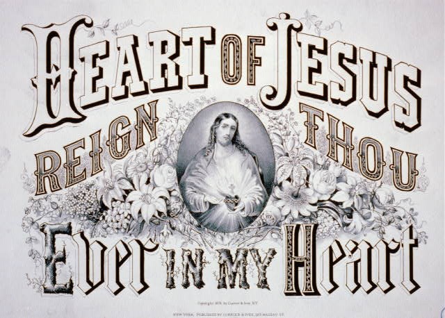 Photo:Heart of Jesus Reign Thou Ever in My Heart Religious c1876 Photo:Heart of Jesus Reign Thou Ever in My Heart Religious c1876