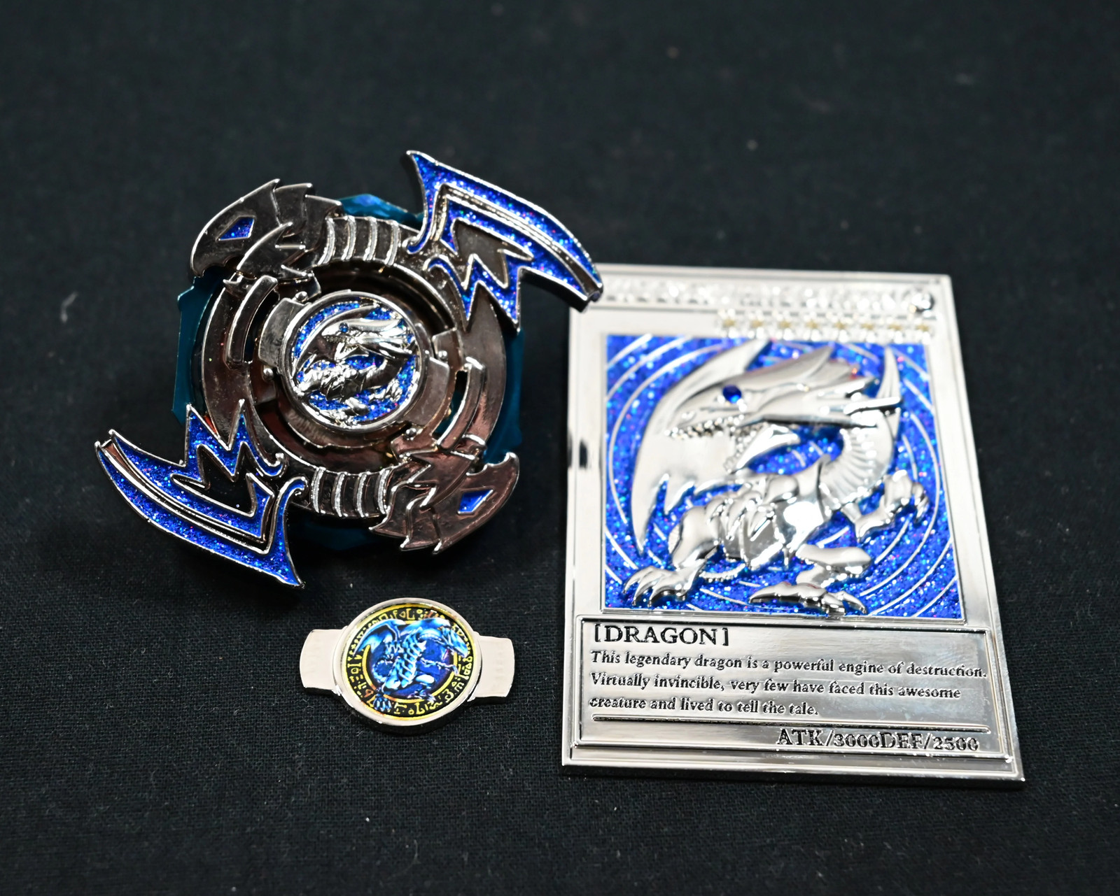 Custom Metal Blue Eyes Fun Spin Top Toy - Batch 3