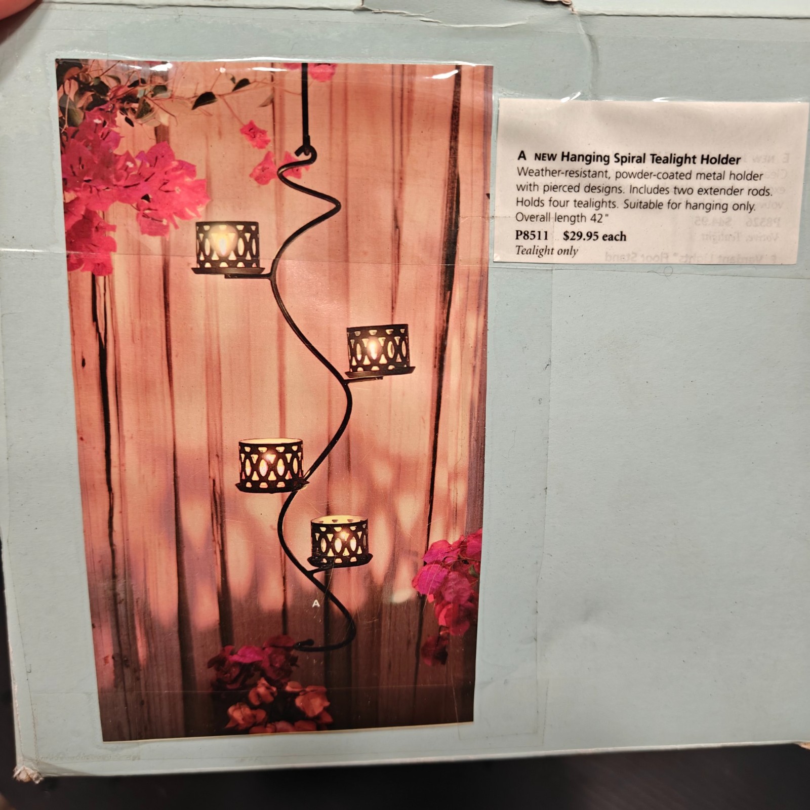 PartyLite Hanging Spiral Tealight Holder P8511 42" 4-Candle w/ 2 Extenders PartyLite Hanging Spiral Tealight Holder P8511 42" 4-Candle w/ 2 Extenders