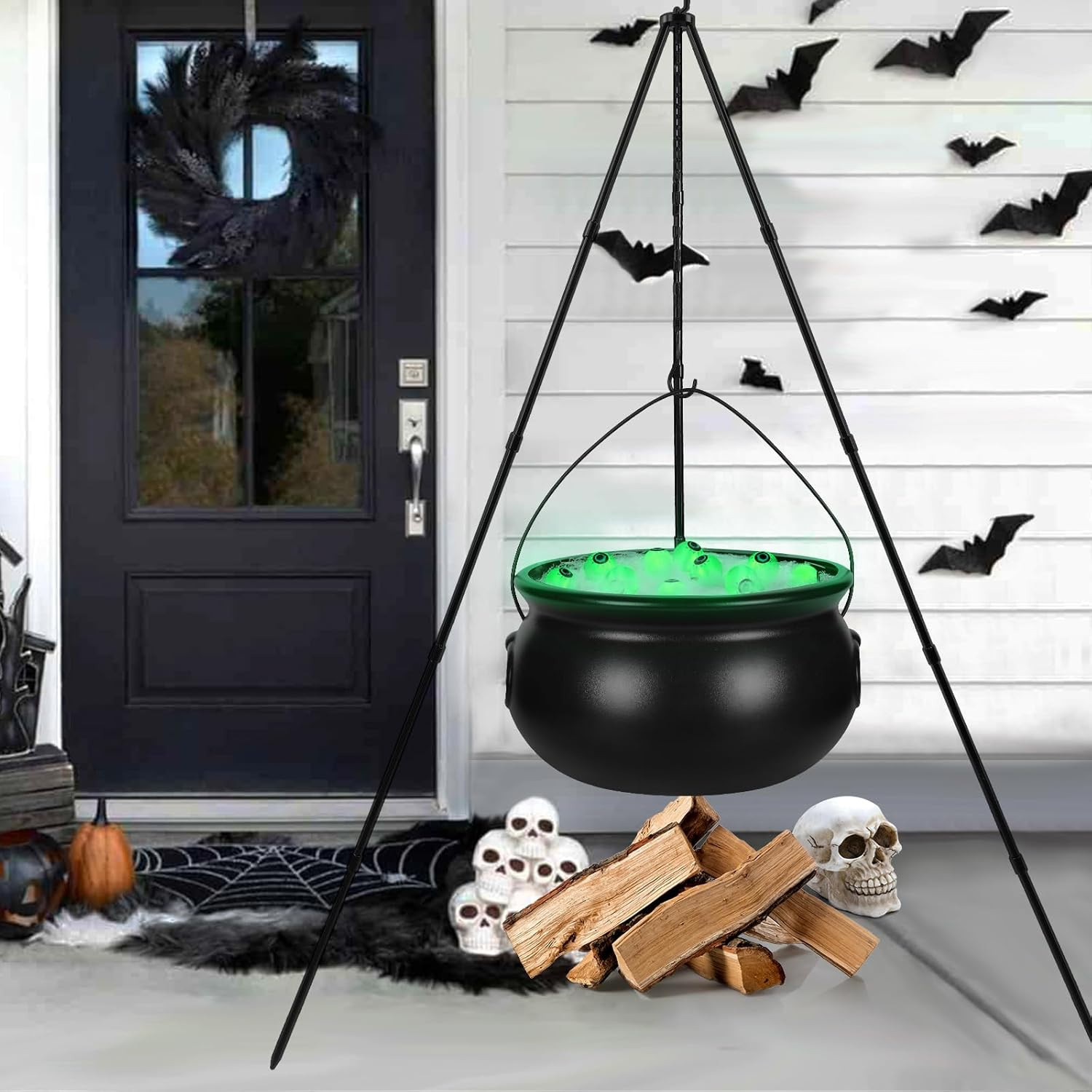 Halloween Decorations Outdoor,Large Witches Cauldron on Tripod with Light Halloween Decorations Outdoor,Large Witches Cauldron on Tripod with Light
