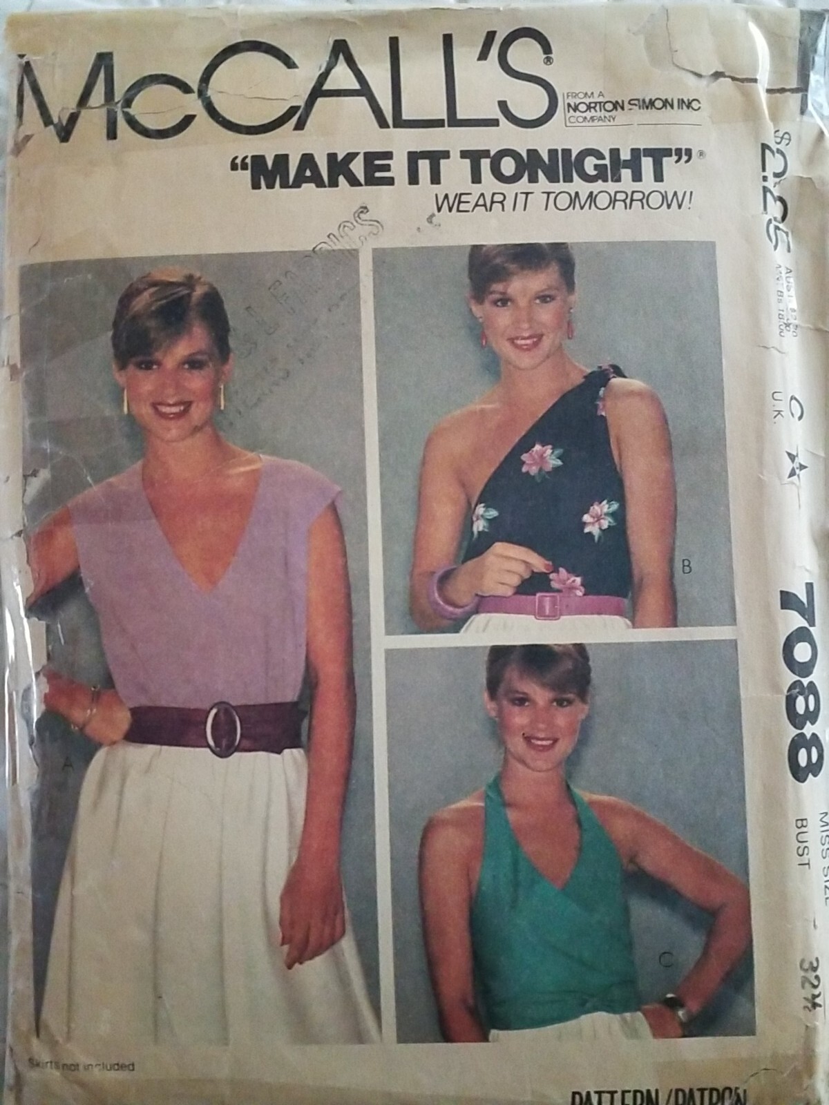 McCall's 7088 Misses' "MAKE IT TONIGHT" "WEAR IT TOMORROW" READ DESCRIPTION McCall's 7088 Misses' "MAKE IT TONIGHT" "WEAR IT TOMORROW" READ DESCRIPTION