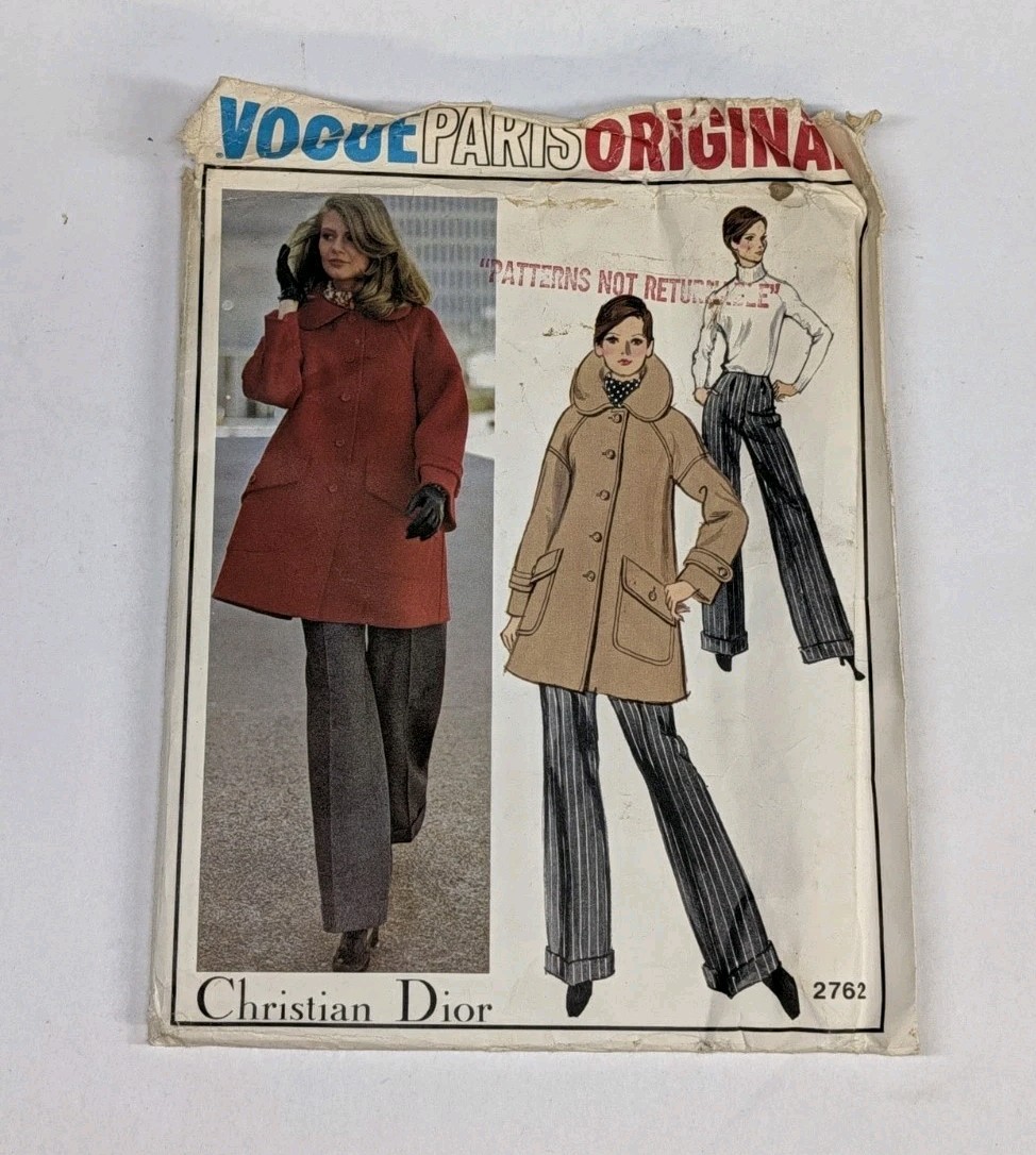 Uncut Vogue 2762 Paris Original Sewing Pattern Christian Dior Coat/Jacket Sz 18 Uncut Vogue 2762 Paris Original Sewing Pattern Christian Dior Coat/Jacket Sz 18
