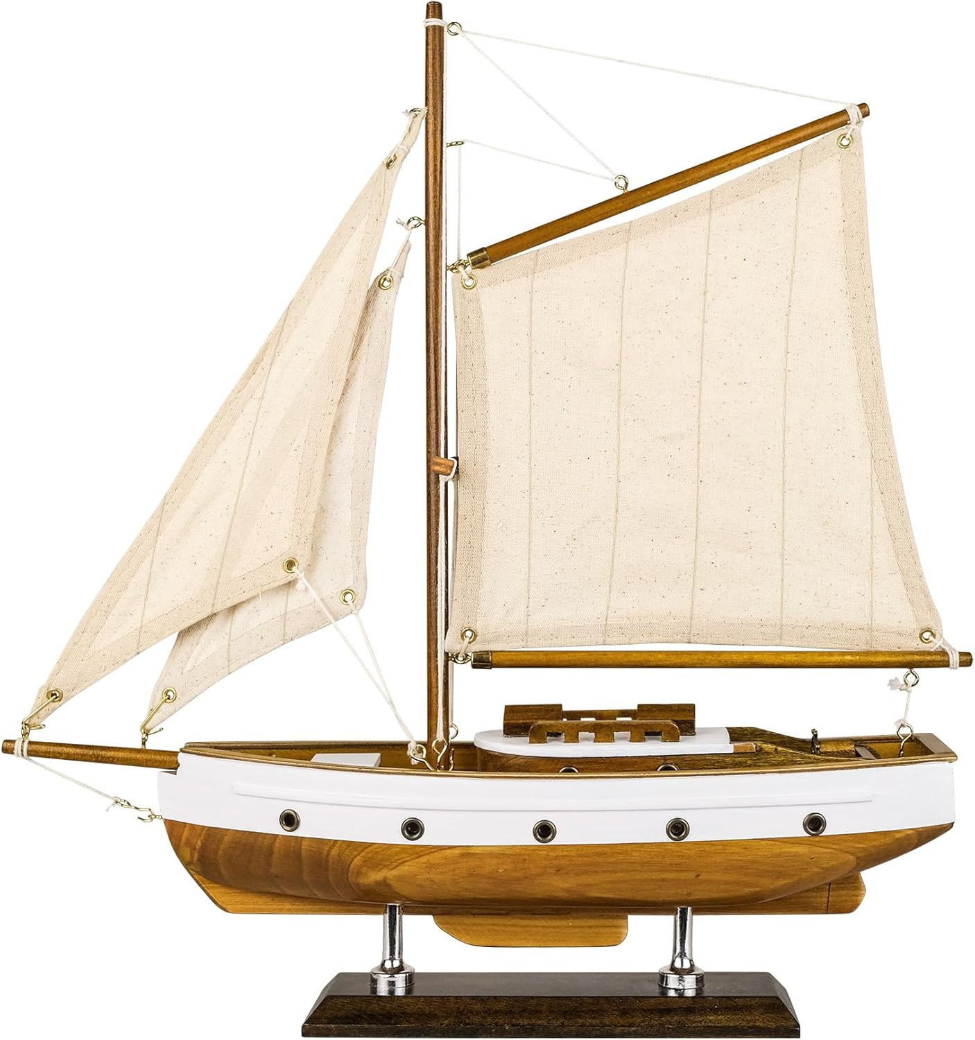 SAILINGSTORY Wooden Sailboat Decor Model Ship, Handcrafted Nautical Decor SAILINGSTORY Wooden Sailboat Decor Model Ship, Handcrafted Nautical Decor
