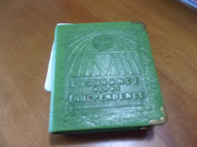 VINTAGE SMALL METAL INSURANCE COIN BANK
