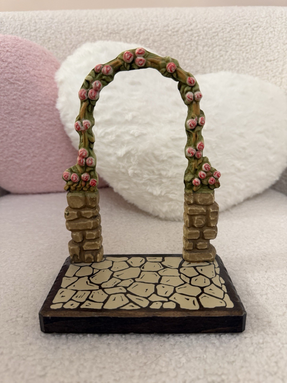 Vintage ANRI Rosegate Rose Arbor Display Base Hand Painted Wood Italy Vintage ANRI Rosegate Rose Arbor Display Base Hand Painted Wood Italy