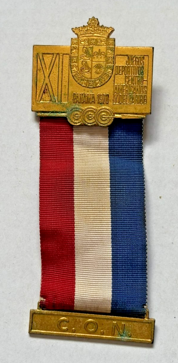 RARE PANAMA 1970 MEDAL CENTRO-AMERICAN GAMES ATHLETE PARTICIPATION