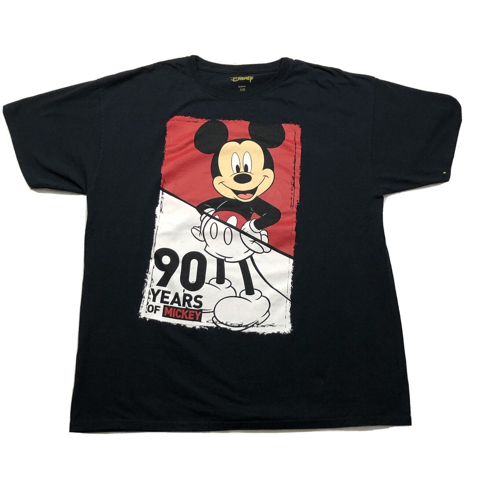 Disney Graphic T-Shirt Men\'s Extra Large XL Black Mickey Mouse 90 Years Cotton