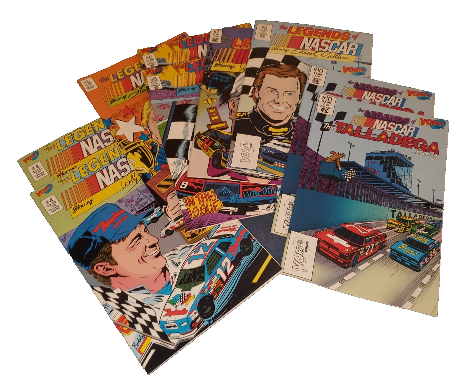 Legends of Nascar/ Lot of 9 Vortex Comics VF/NM 4(2x) 5 6(2x) 7 9 & 10 (2x) 1991 Legends of Nascar/ Lot of 9 Vortex Comics VF/NM 4(2x) 5 6(2x) 7 9 & 10 (2x) 1991