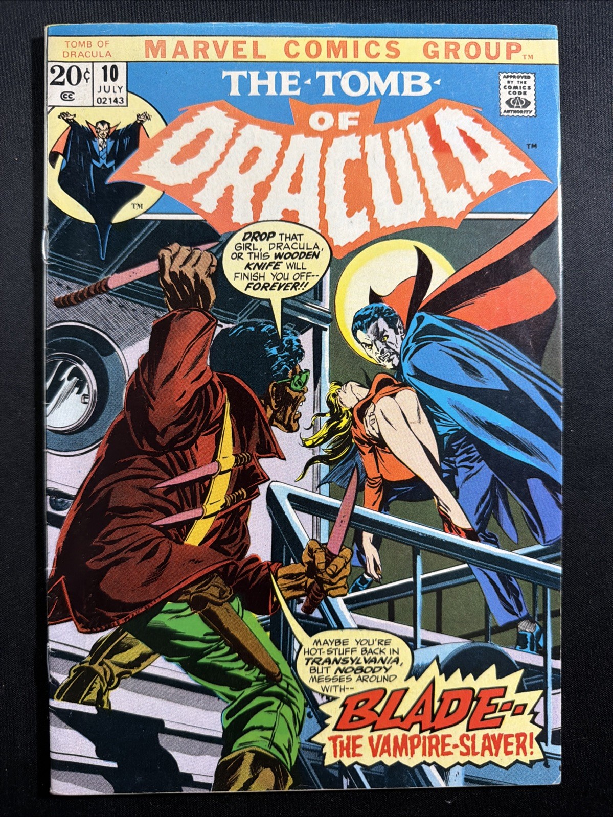 Tomb of Dracula #10 1973 Bronze Age Blade Marvel 1st Print Horror Fine+ *A18 Tomb of Dracula #10 1973 Bronze Age Blade Marvel 1st Print Horror Fine+ *A18