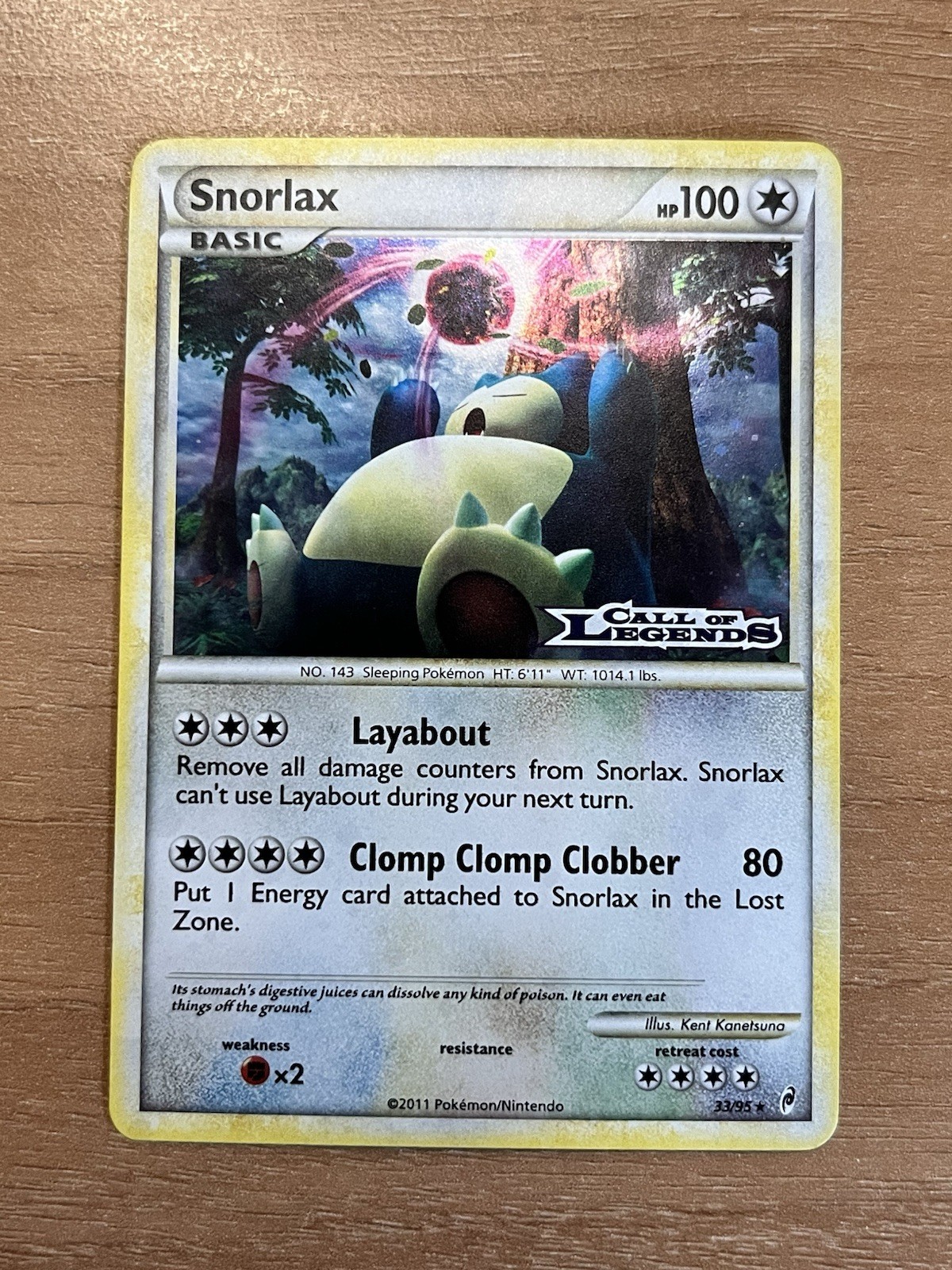 Snorlax Call of Legends 33/95 ENG - Pokemon Prerelease Promo Card Snorlax Call of Legends 33/95 ENG - Pokemon Prerelease Promo Card