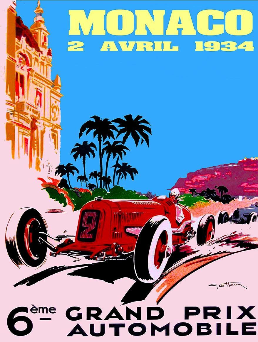 MONACO 1934 AUTOMOBILE RACE EUROPE RACING 24" HEAVY DUTY USA MADE METAL ADV SIGN MONACO 1934 AUTOMOBILE RACE EUROPE RACING 24" HEAVY DUTY USA MADE METAL ADV SIGN