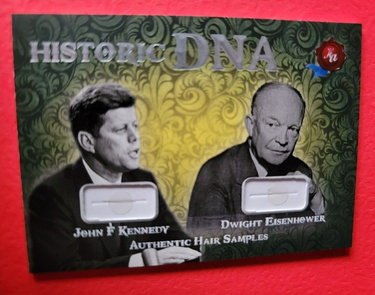 JOHN F KENNEDY JFK HAIR STRAND RELIC CARD DWIGHT EISENHOWER HISTORIC DNA #24/40