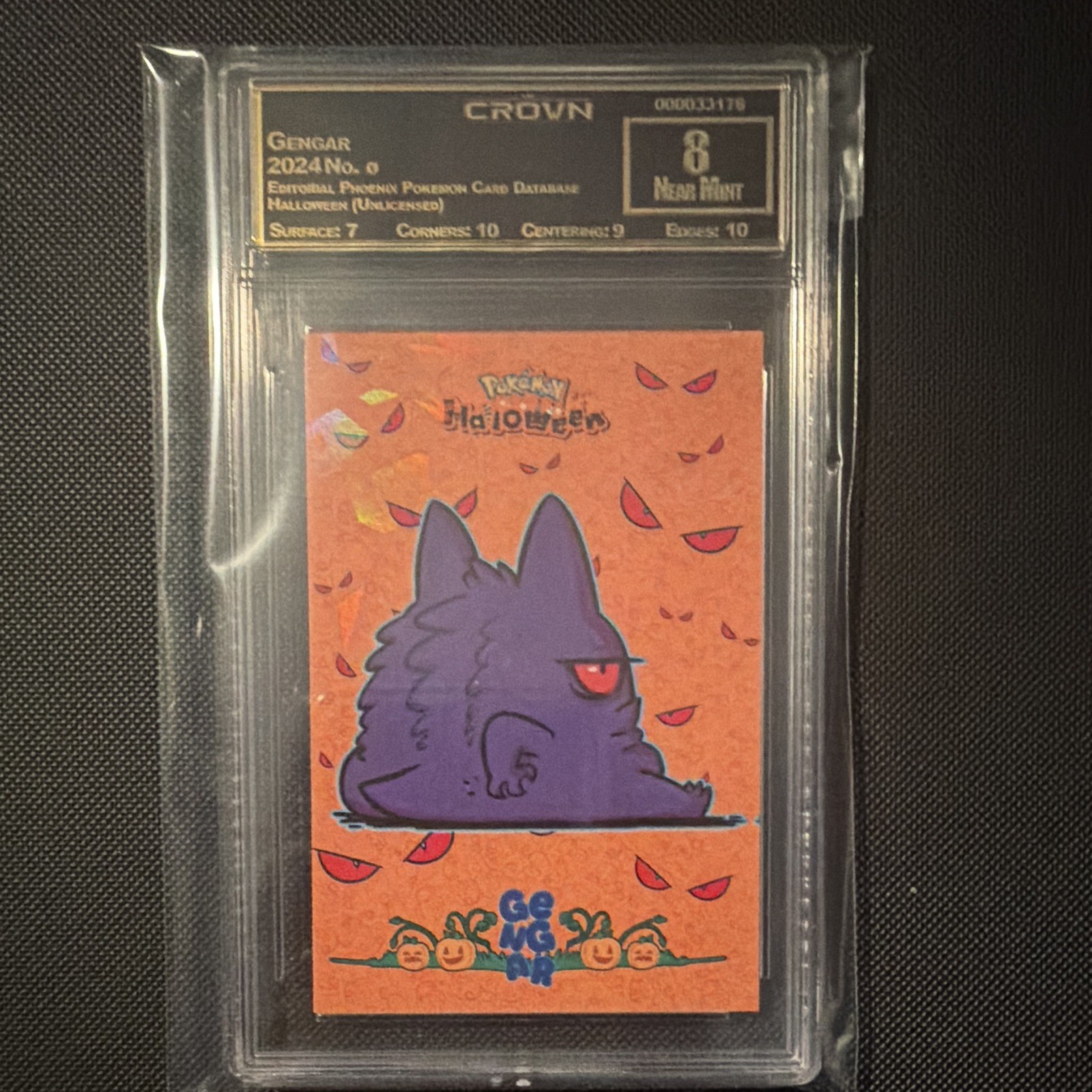 Crown Collectibles & Grading 8 Gengar #0 2024 Pokemon Halloween DB Card EN Crown Collectibles & Grading 8 Gengar #0 2024 Pokemon Halloween DB Card EN