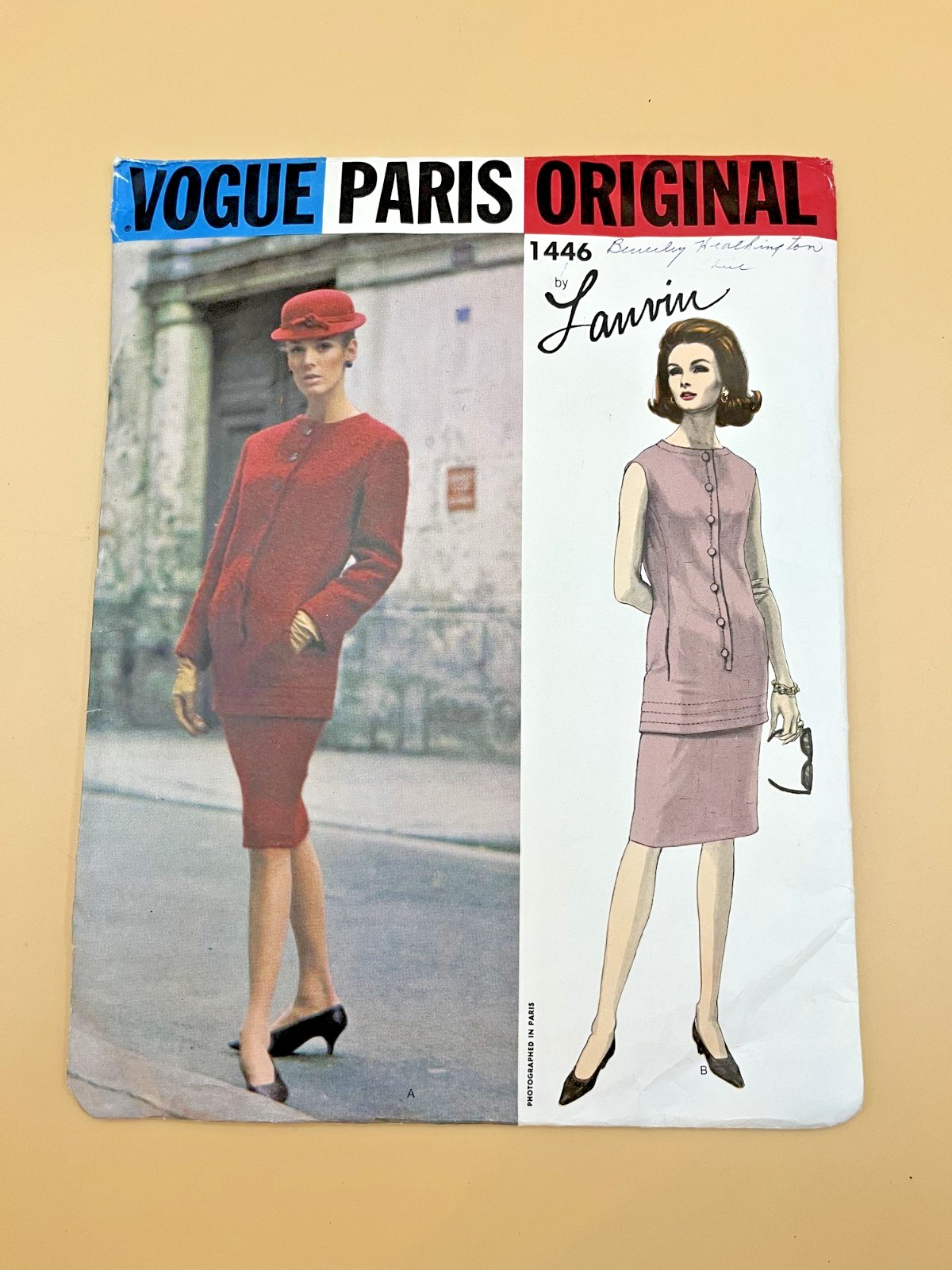 Vogue Paris Original 1446 Lanvin Pattern Uncut Size 16 Bust 36 1960s Suit Dress Vogue Paris Original 1446 Lanvin Pattern Uncut Size 16 Bust 36 1960s Suit Dress