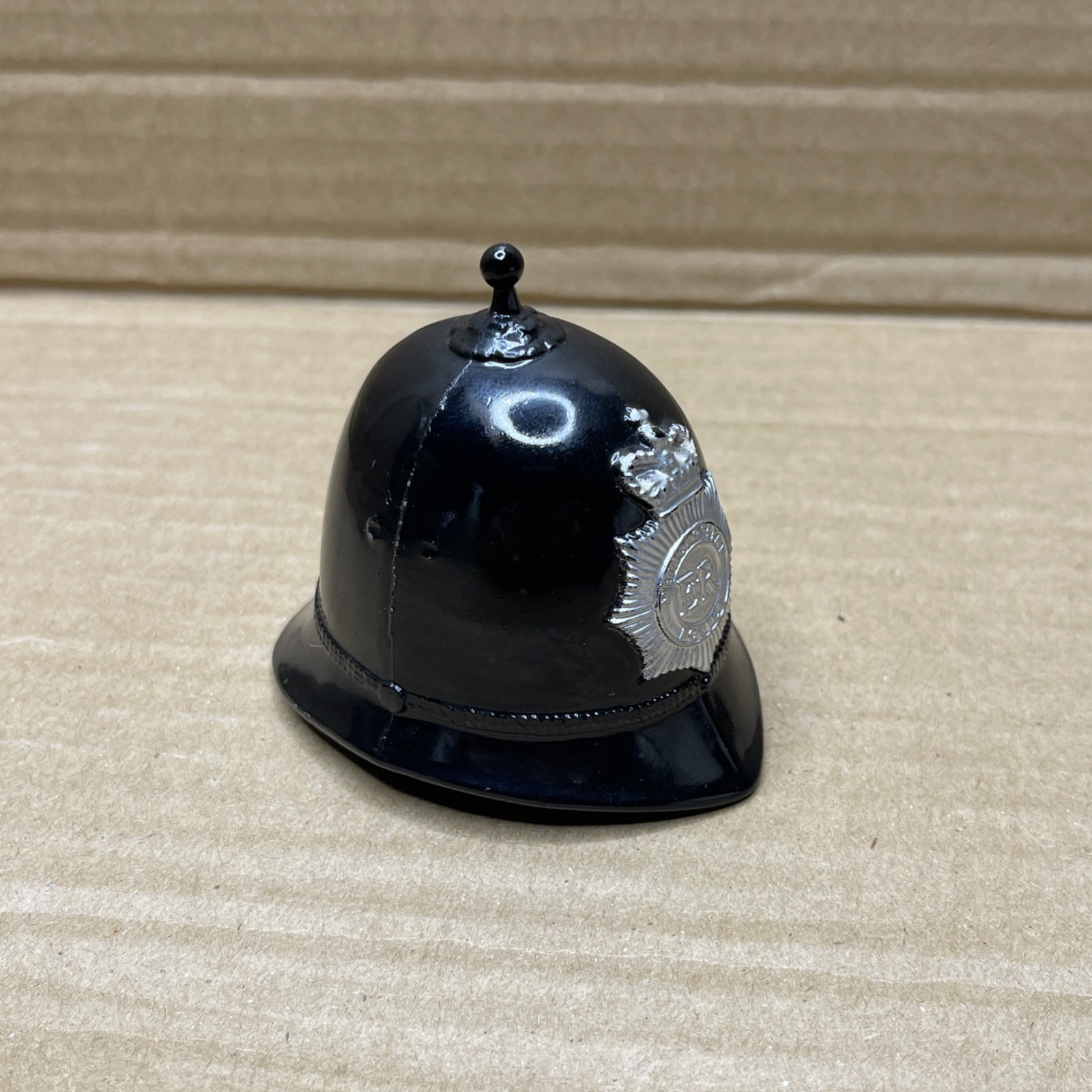 Vintage 1970s H Seener British Bobby Police Helmet Bell England ER London Vintage 1970s H Seener British Bobby Police Helmet Bell England ER London