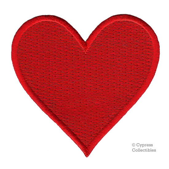 RED HEART iron-on embroidered PATCH LOVE ROMANCE VALENTINE\'S DAY SOUVENIR