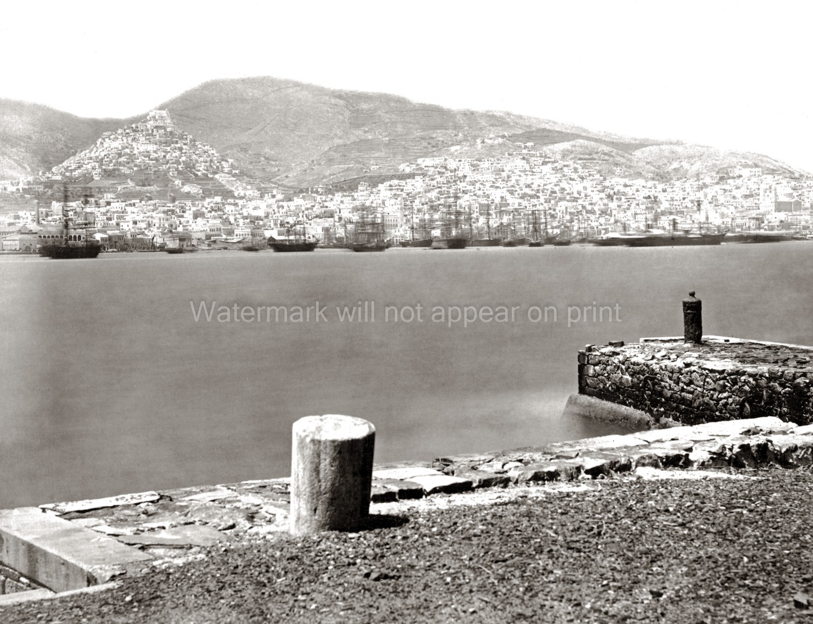 Tyre Lebanon Harbour Ships Cityscape Seaport Waterfront Vtg. Photo 19thC. Tyre Lebanon Harbour Ships Cityscape Seaport Waterfront Vtg. Photo 19thC.