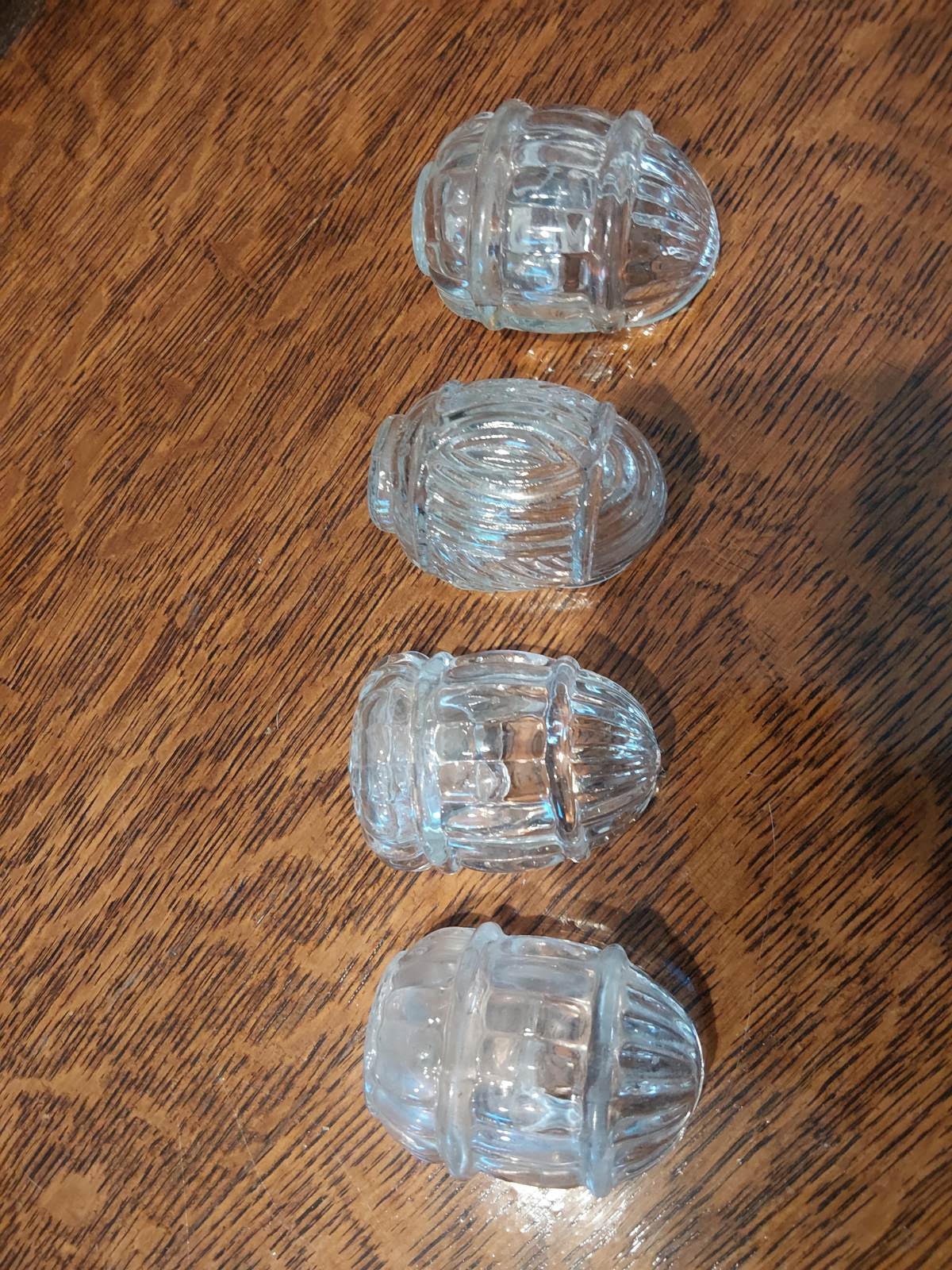 Antique early vintage glass bird cage seed & water feeders art deco cup bowl Antique early vintage glass bird cage seed & water feeders art deco cup bowl