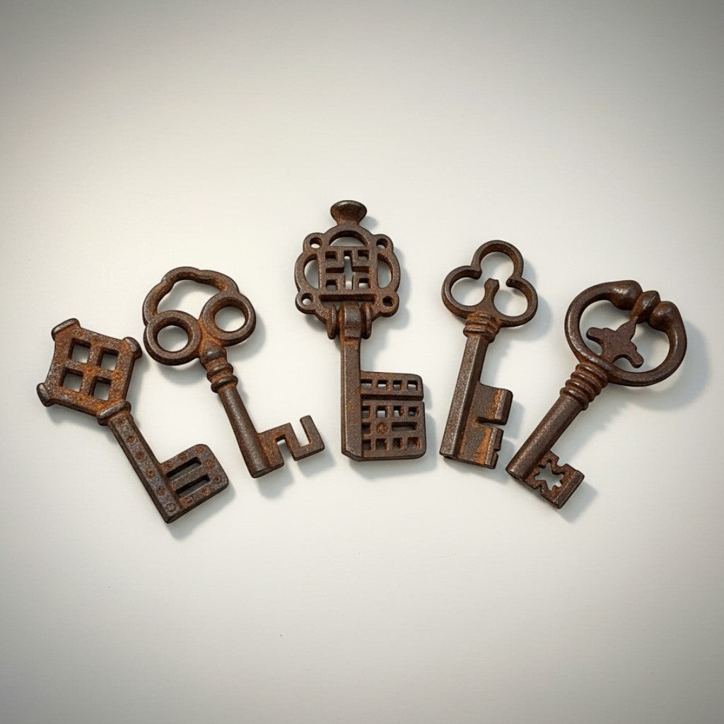 Medieval Cast Iron Skeleton Keys Medieval Cast Iron Skeleton Keys