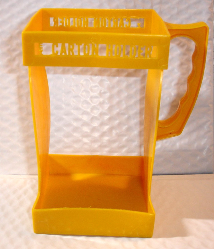 Vintage Yellow EZ Carton Holder Plastic Half Gallon / Carton Milk Good Handle US