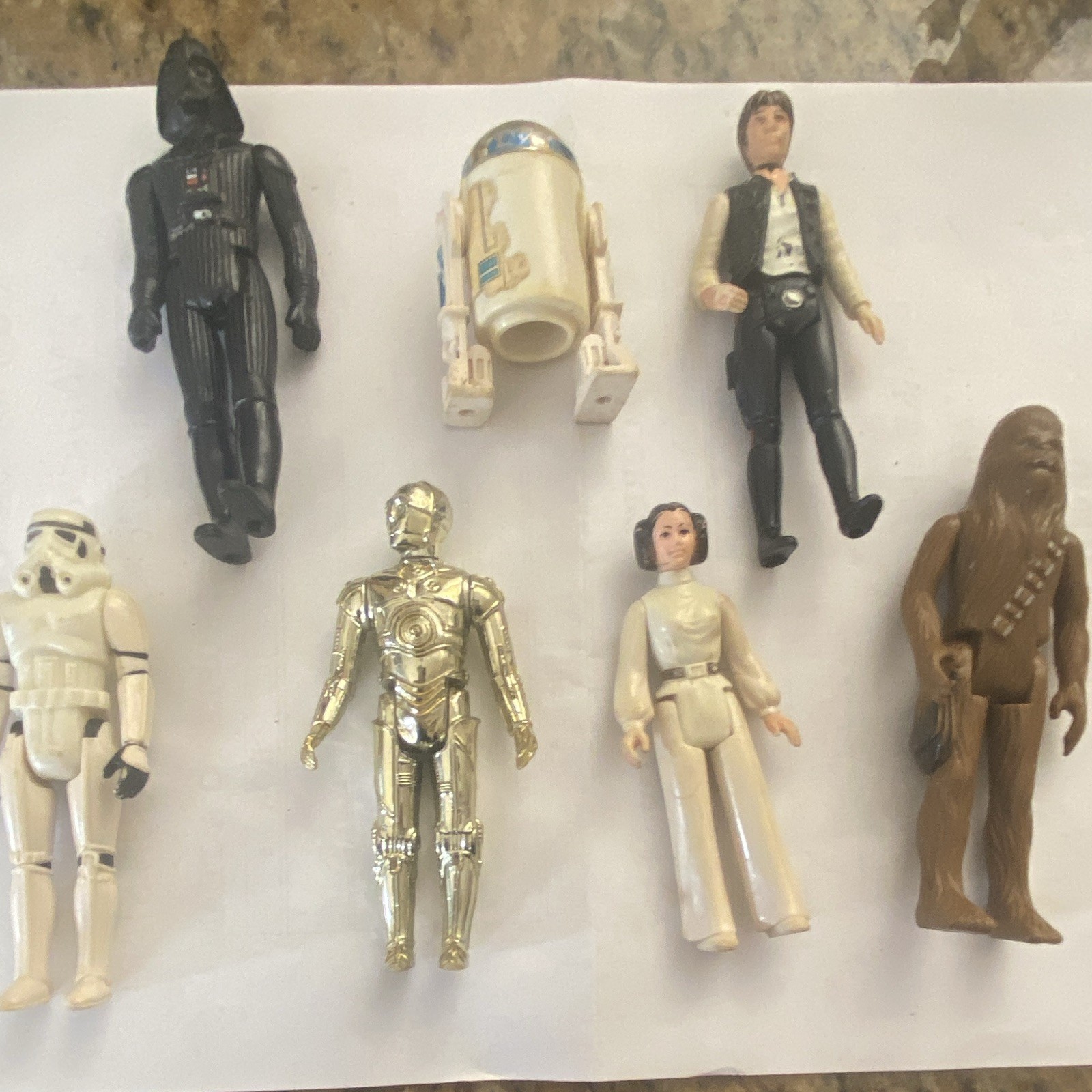Kenner Vintage Star Wars Action Figure Lot Darth Vader R2-D2 C-3PO Han Solo Kenner Vintage Star Wars Action Figure Lot Darth Vader R2-D2 C-3PO Han Solo
